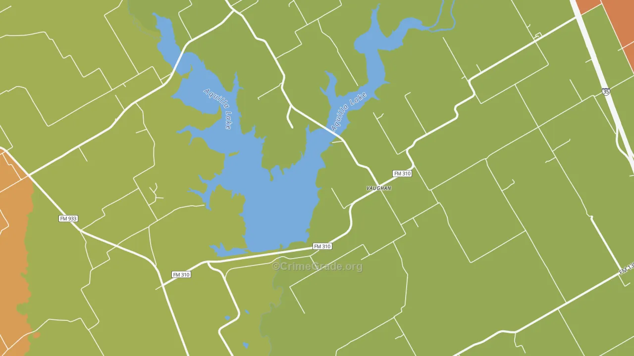 Vaughan, TX Map of Drug-Related Crime Rates