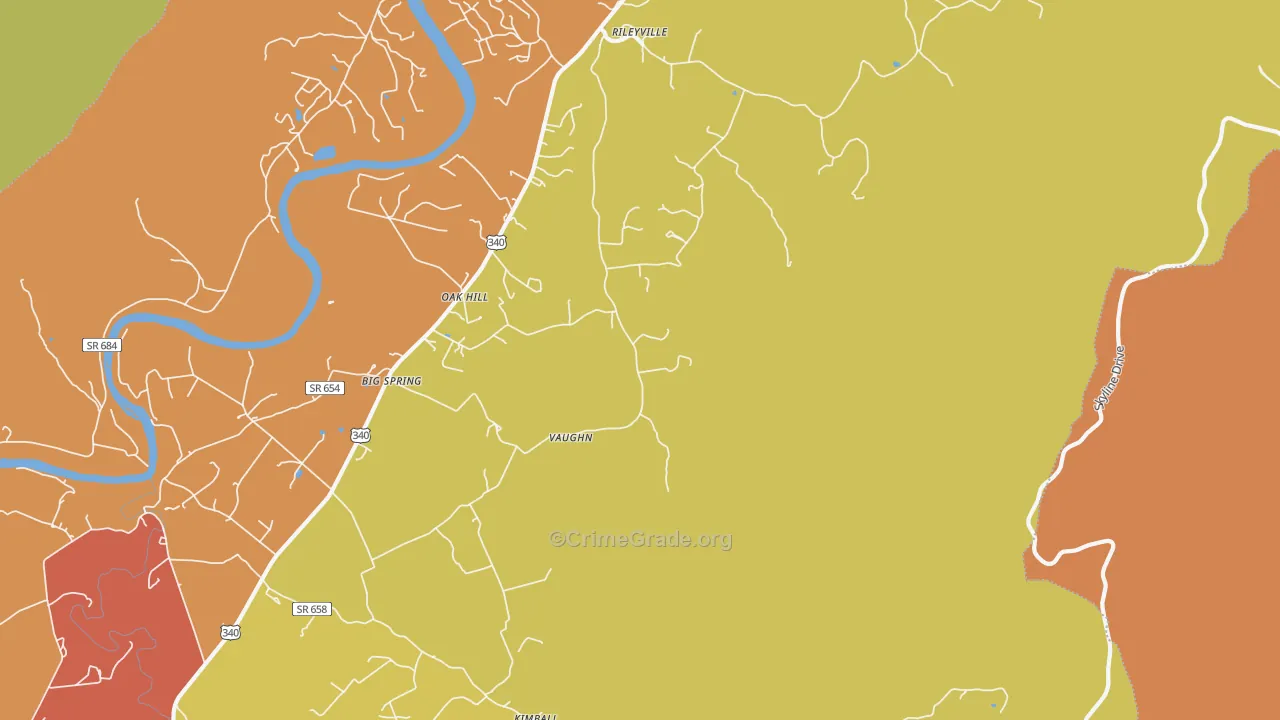 Vaughn, VA Map of Drug-Related Crime Rates