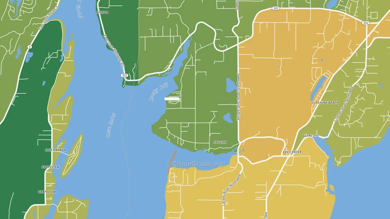 Vaughn, WA Map of Drug-Related Crime Rates