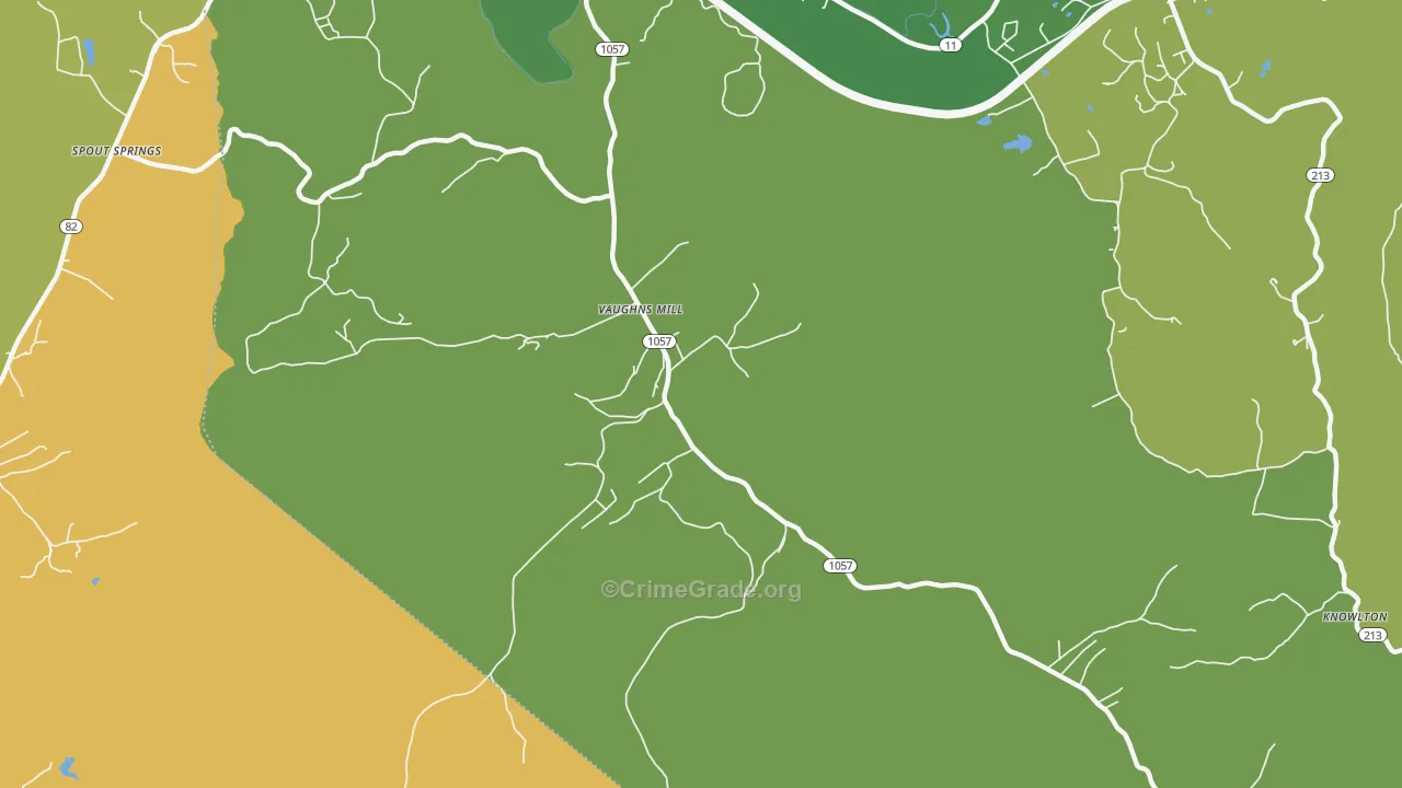 Vaughns Mill, KY Map of Drug-Related Crime Rates
