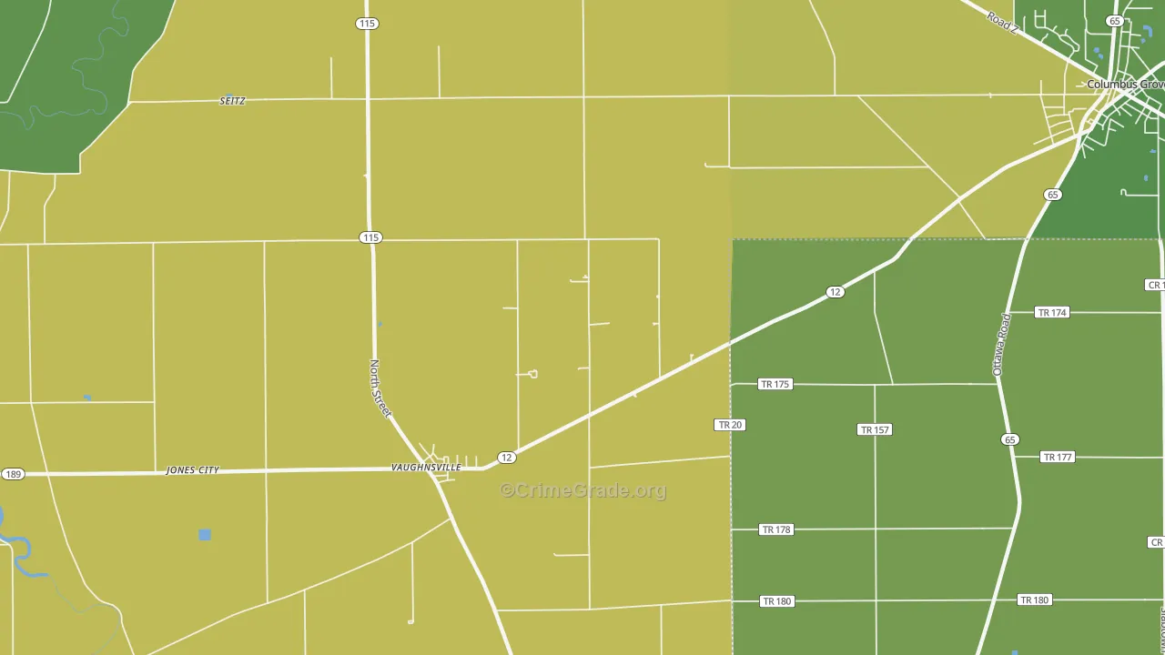 Vaughnsville, OH Map of Drug-Related Crime Rates