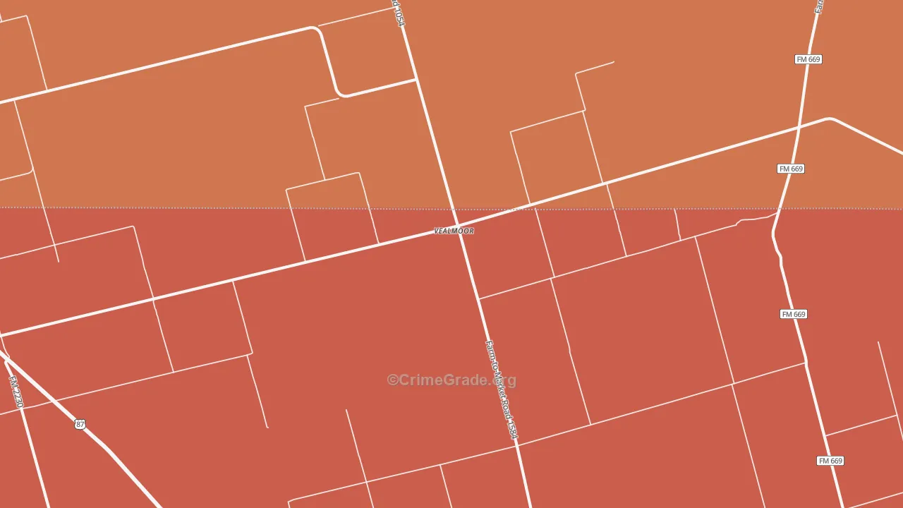Vealmoor, TX Map of Drug-Related Crime Rates