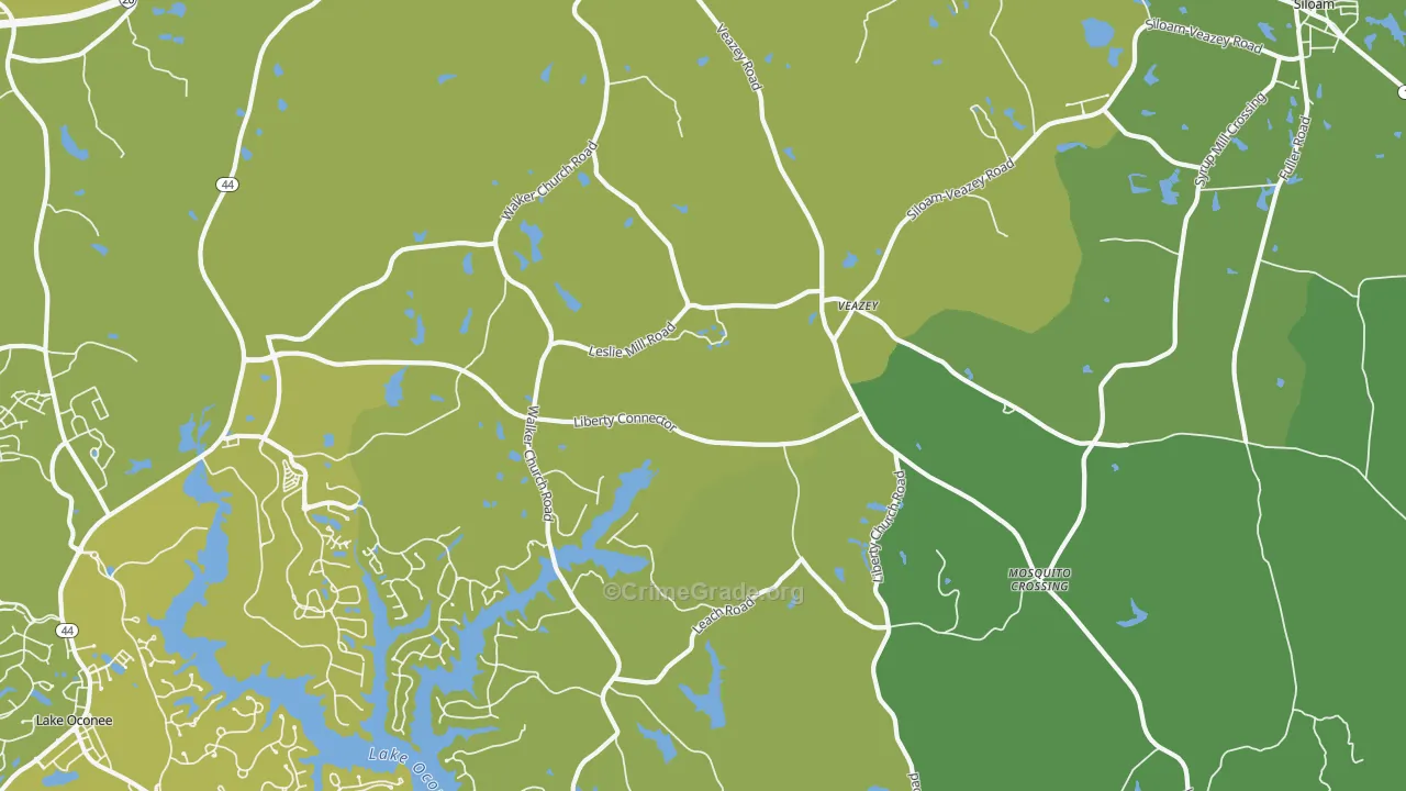 Veazey, GA Map of Drug-Related Crime Rates