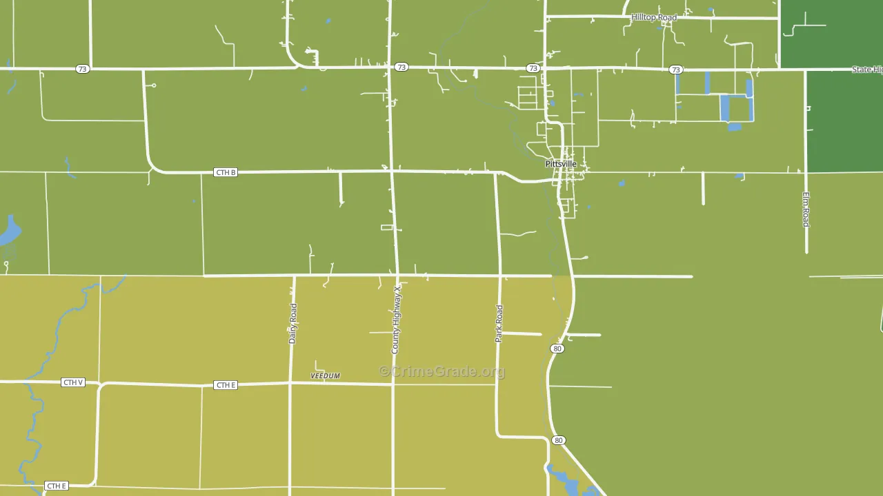 Veedum, WI Map of Drug-Related Crime Rates