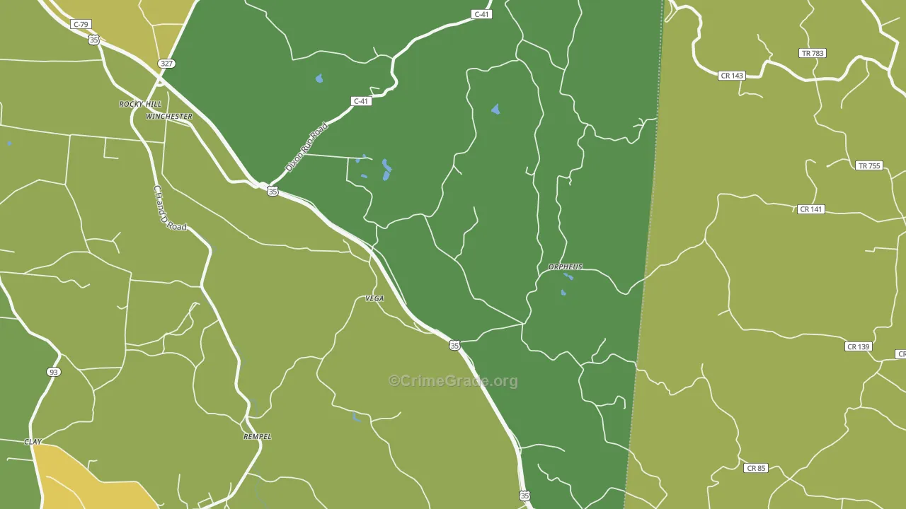 Vega, OH Map of Drug-Related Crime Rates