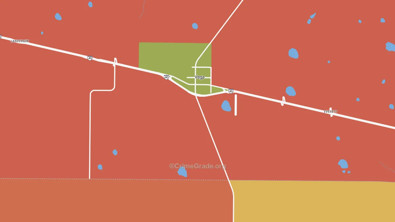 Vega, TX Map of Drug-Related Crime Rates