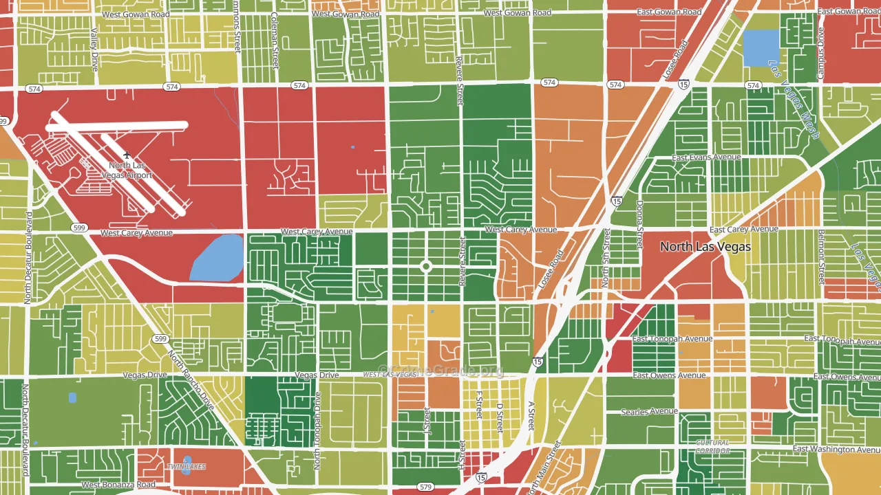 Vegas Heights, North Las Vegas, NV Map of Drug-Related Crime Rates