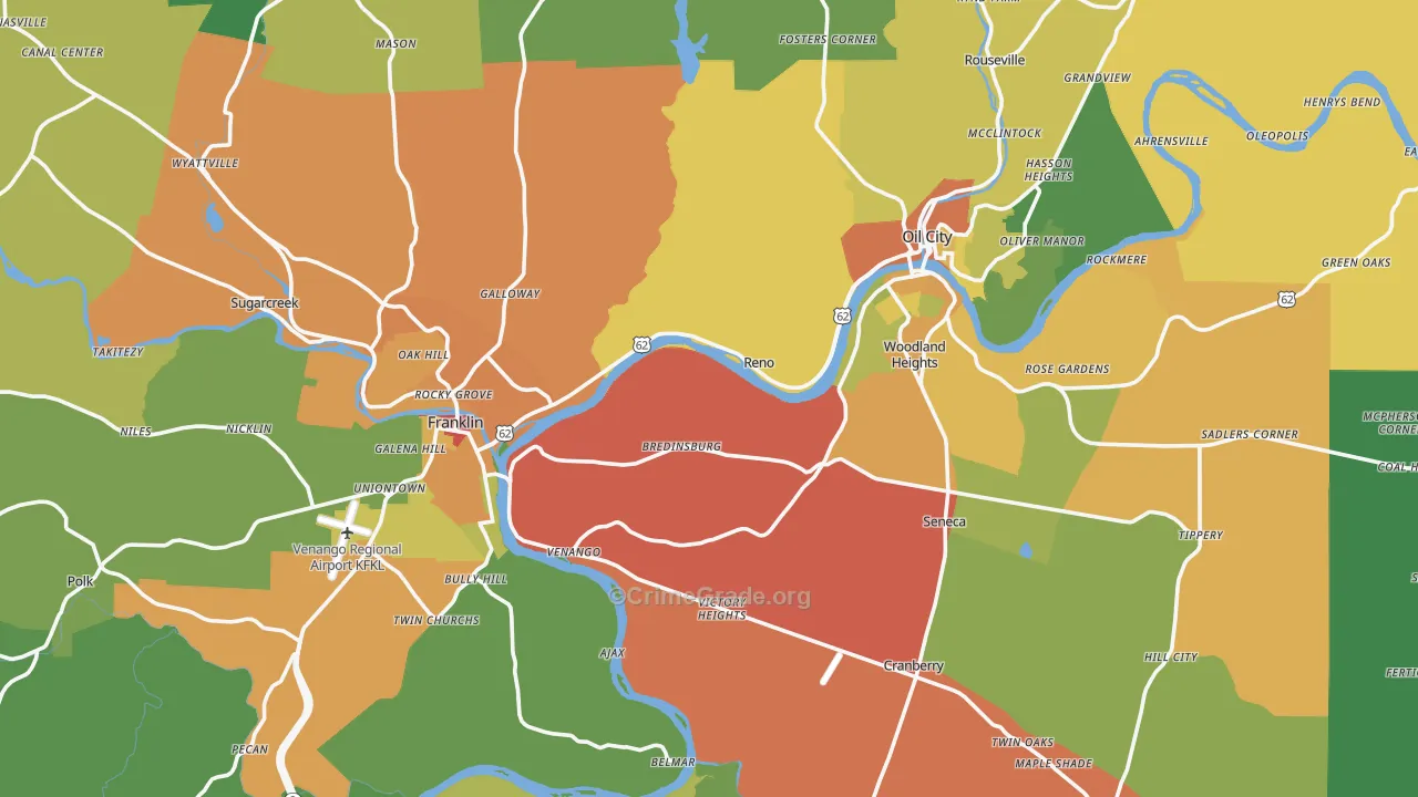 Venango County, PA Map of Drug-Related Crime Rates