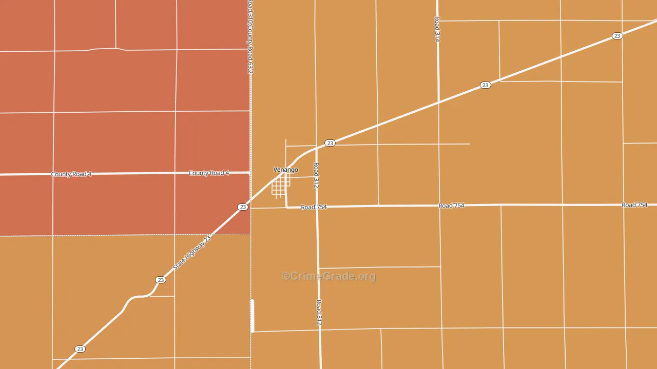 Venango, NE Map of Drug-Related Crime Rates