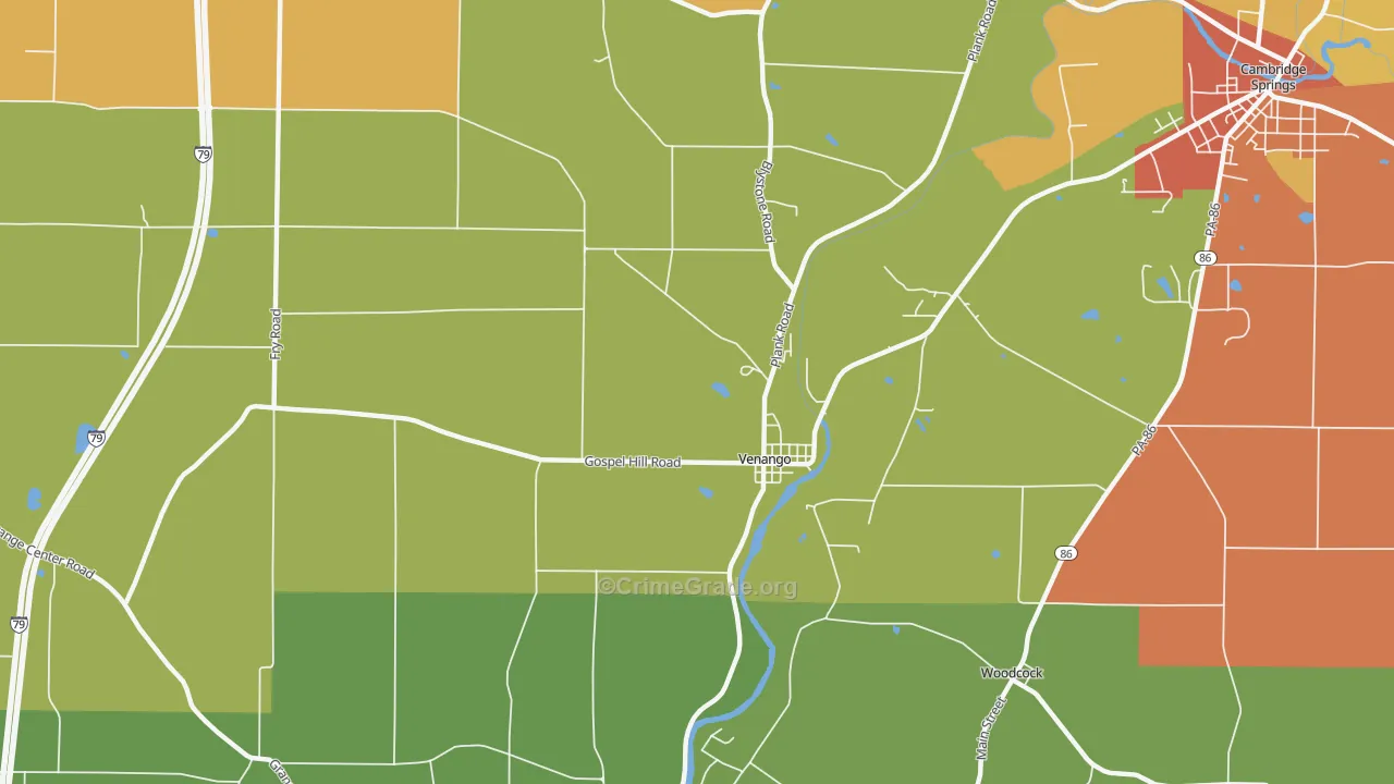 Venango, PA Map of Drug-Related Crime Rates