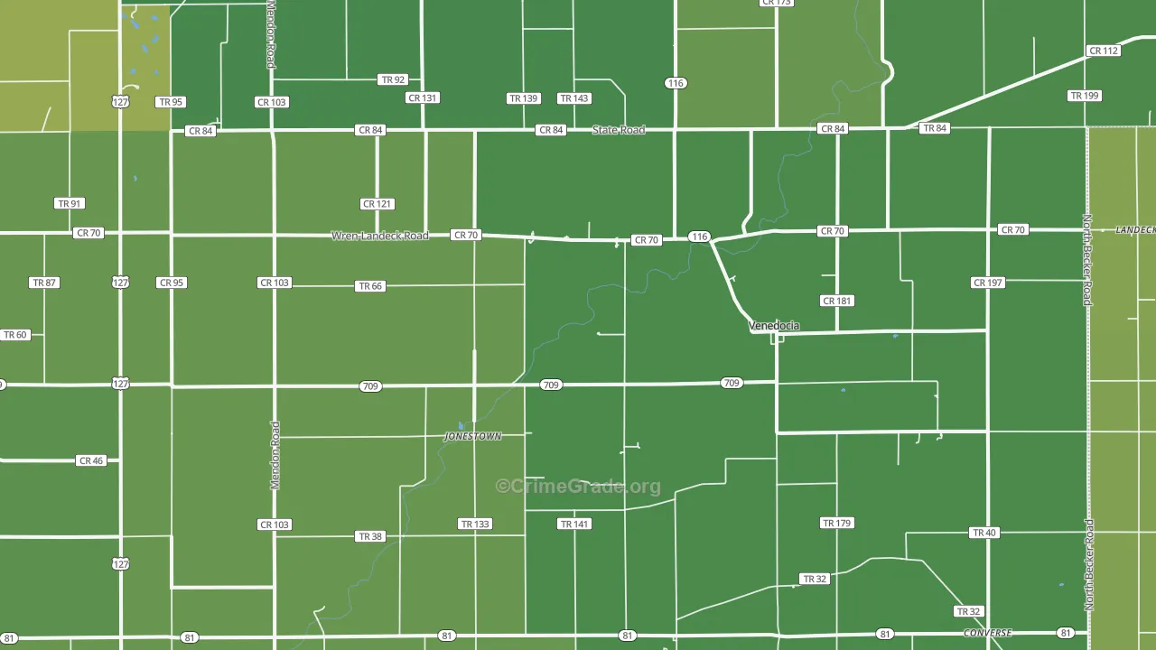 Venedocia, OH Map of Drug-Related Crime Rates