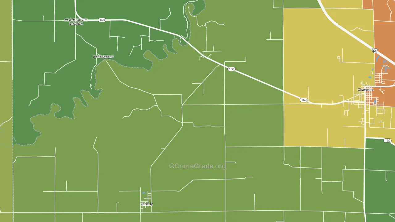 Venedy, IL Map of Drug-Related Crime Rates
