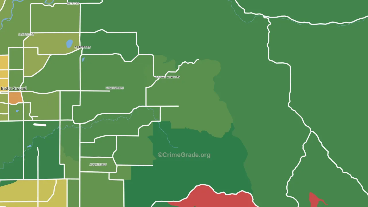 Venersborg, WA Map of Drug-Related Crime Rates
