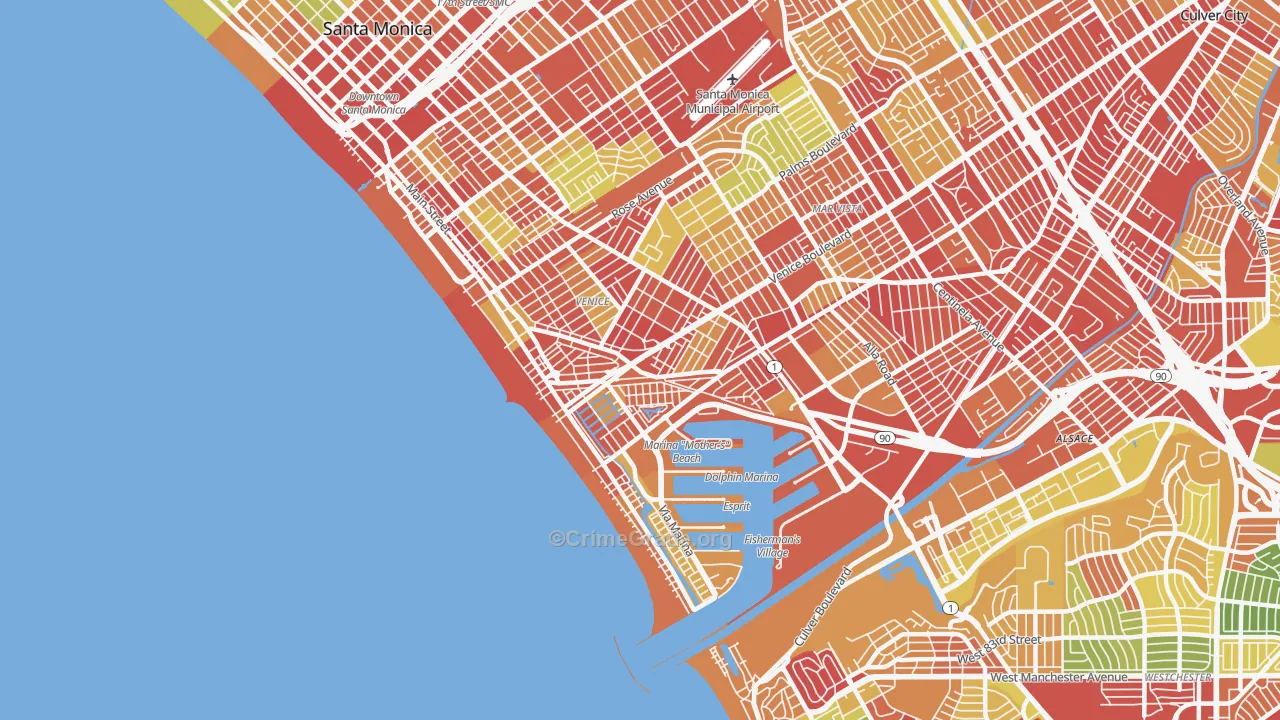 Venice, CA Map of Drug-Related Crime Rates