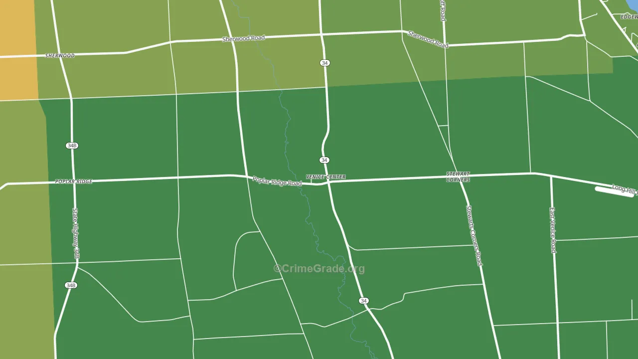 Venice Center, NY Map of Drug-Related Crime Rates