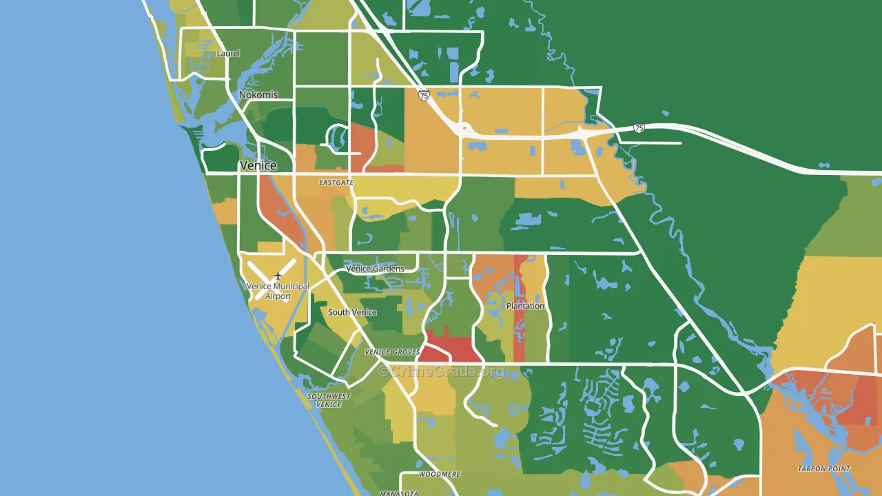 Venice, FL Map of Drug-Related Crime Rates