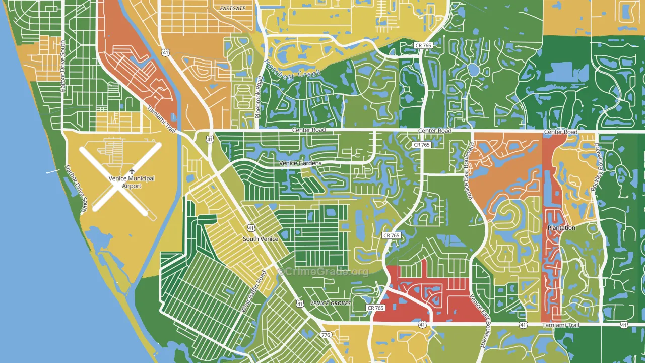 Venice Gardens, FL Map of Drug-Related Crime Rates