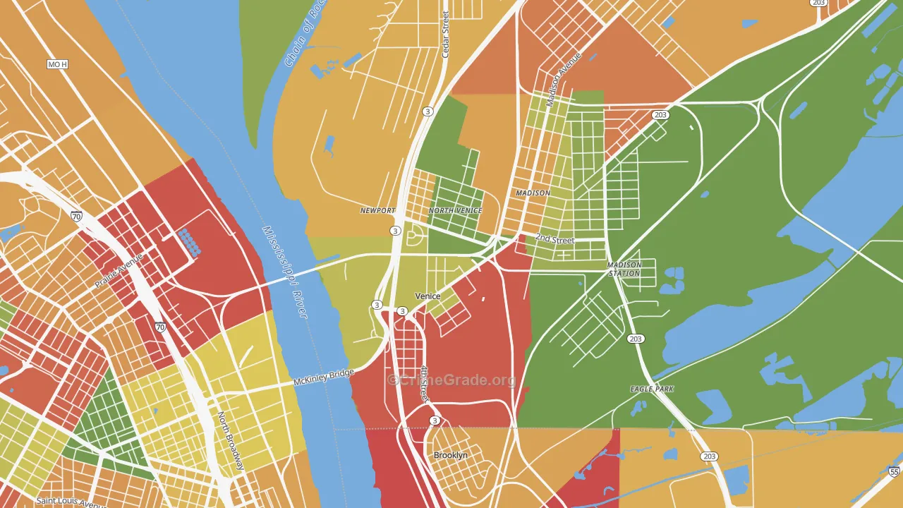 Venice, IL Map of Drug-Related Crime Rates