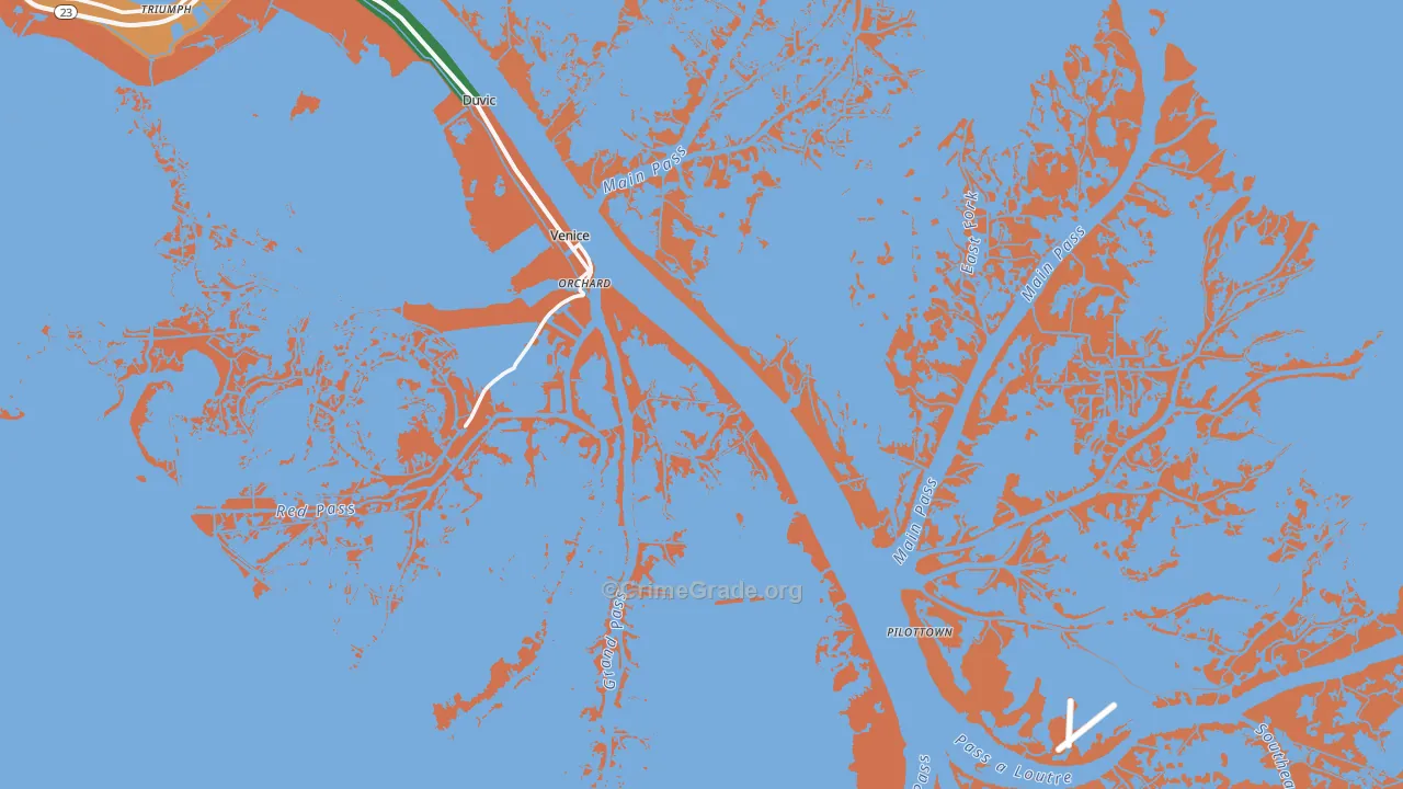 Venice, LA Map of Drug-Related Crime Rates