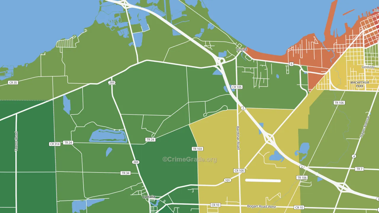 Venice, OH Map of Drug-Related Crime Rates