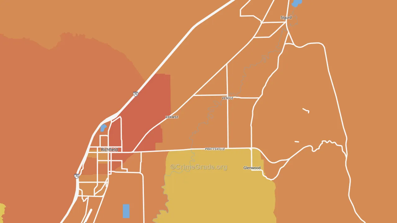 Venice, UT Map of Drug-Related Crime Rates