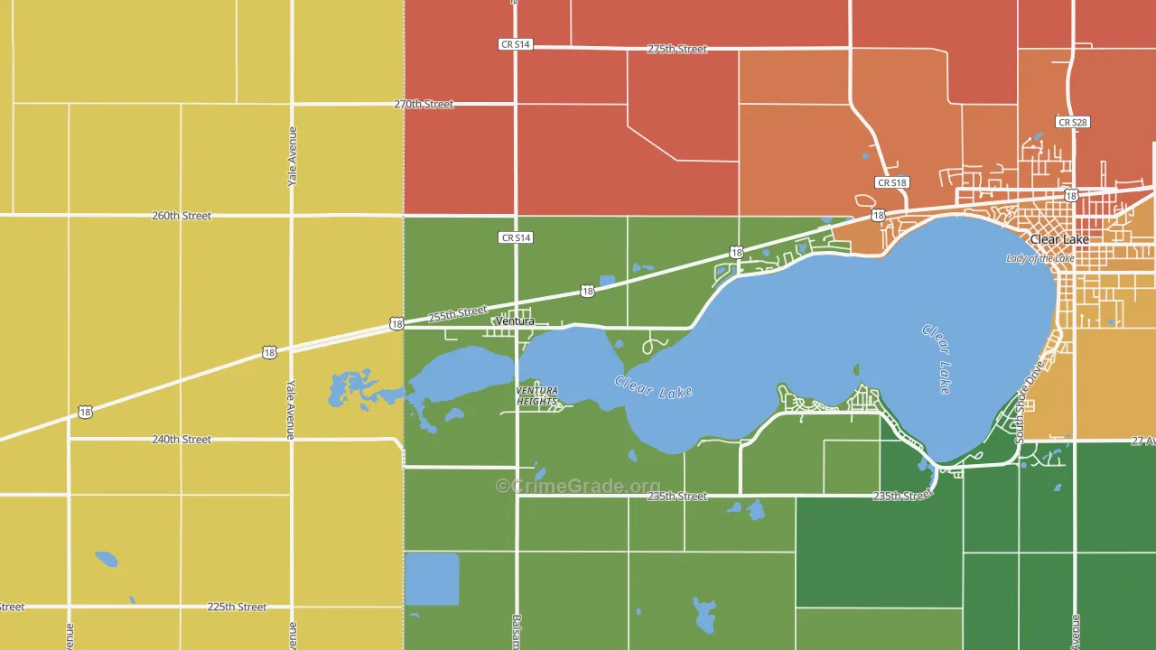 Ventura, IA Map of Drug-Related Crime Rates