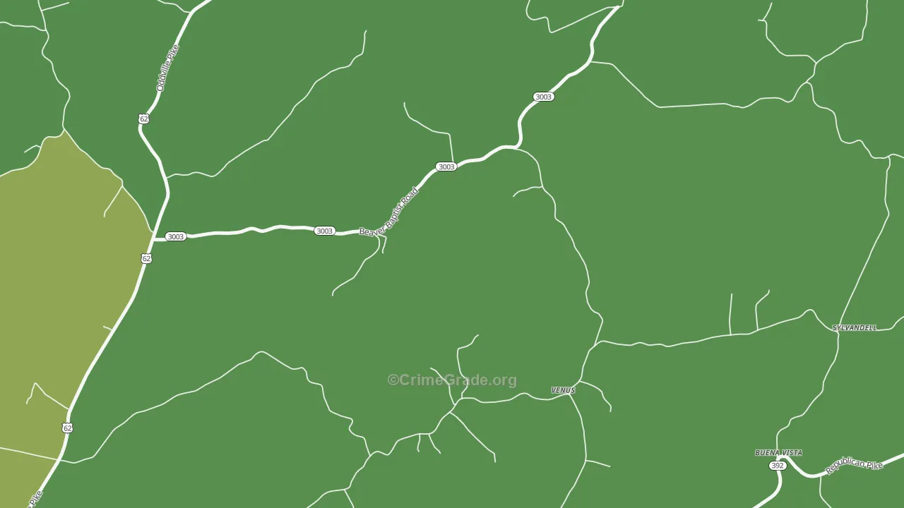 Venus, KY Map of Drug-Related Crime Rates