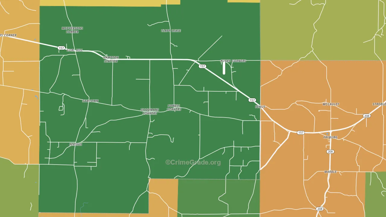Venus, PA Map of Drug-Related Crime Rates