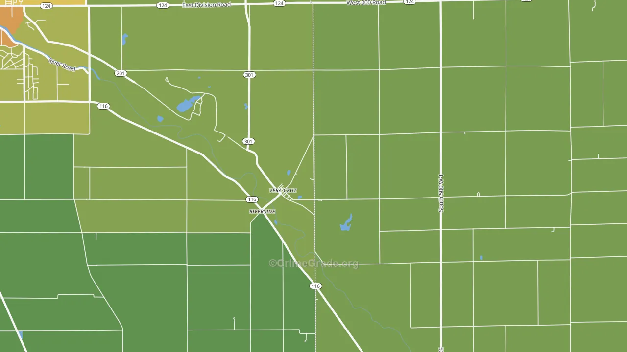 Vera Cruz, IN Map of Drug-Related Crime Rates