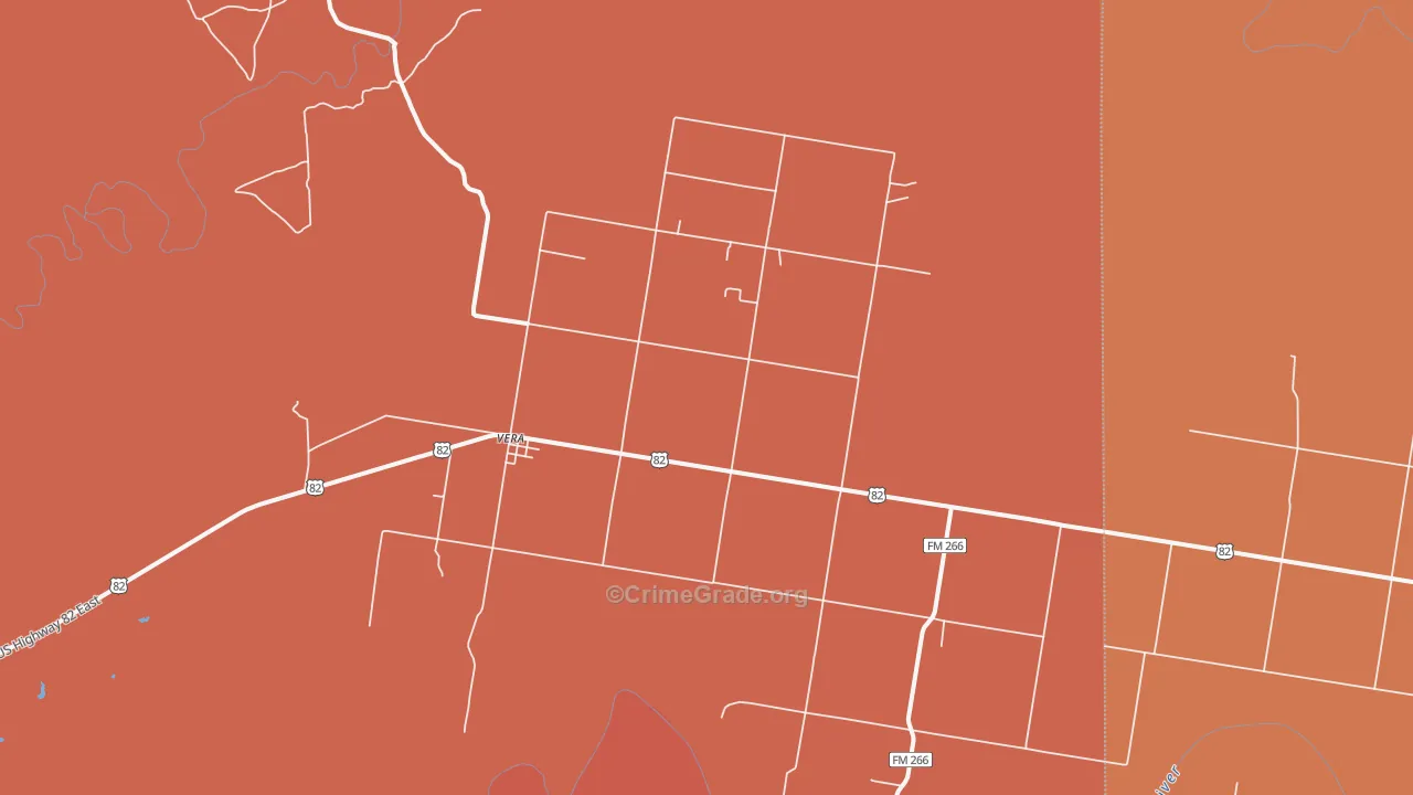 Vera, TX Map of Drug-Related Crime Rates