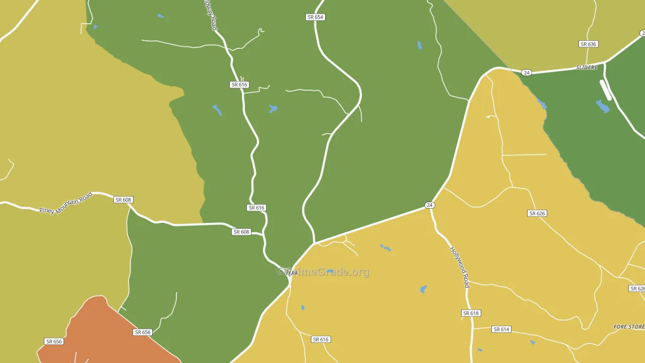 Vera, VA Map of Drug-Related Crime Rates