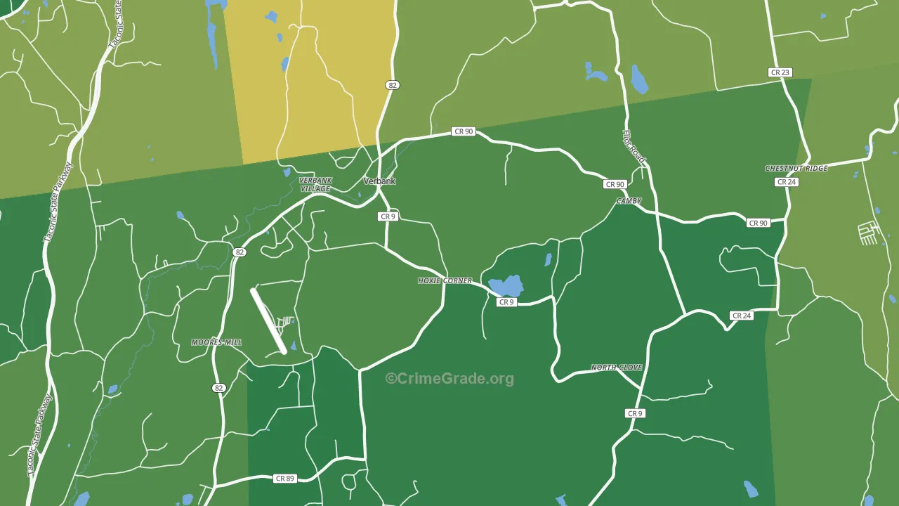 Verbank, NY Map of Drug-Related Crime Rates