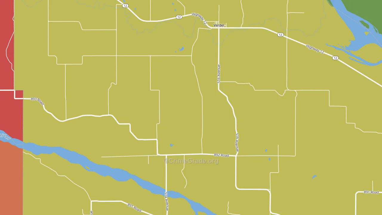 Verdel, NE Map of Drug-Related Crime Rates