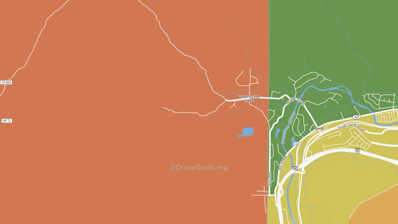 Verdi, CA Map of Drug-Related Crime Rates