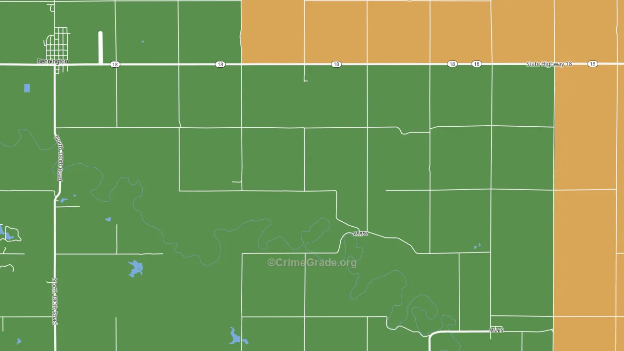 Verdi, KS Map of Drug-Related Crime Rates