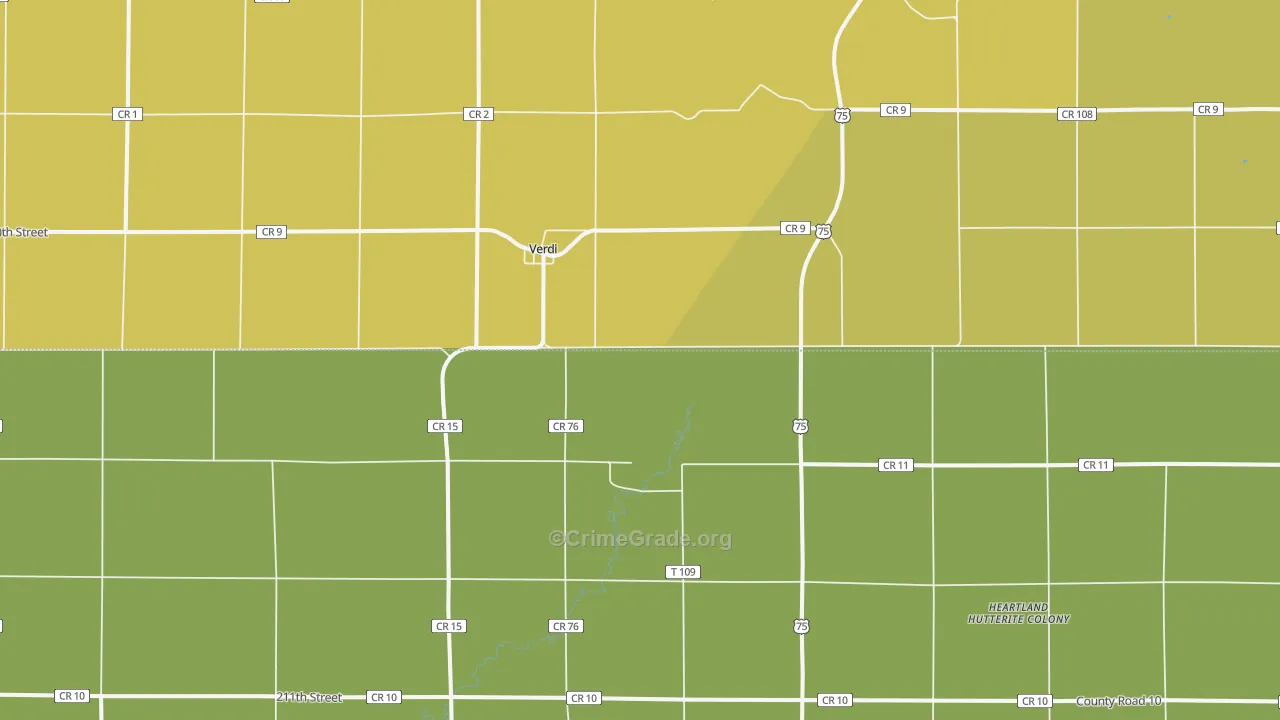 Verdi, MN Map of Drug-Related Crime Rates