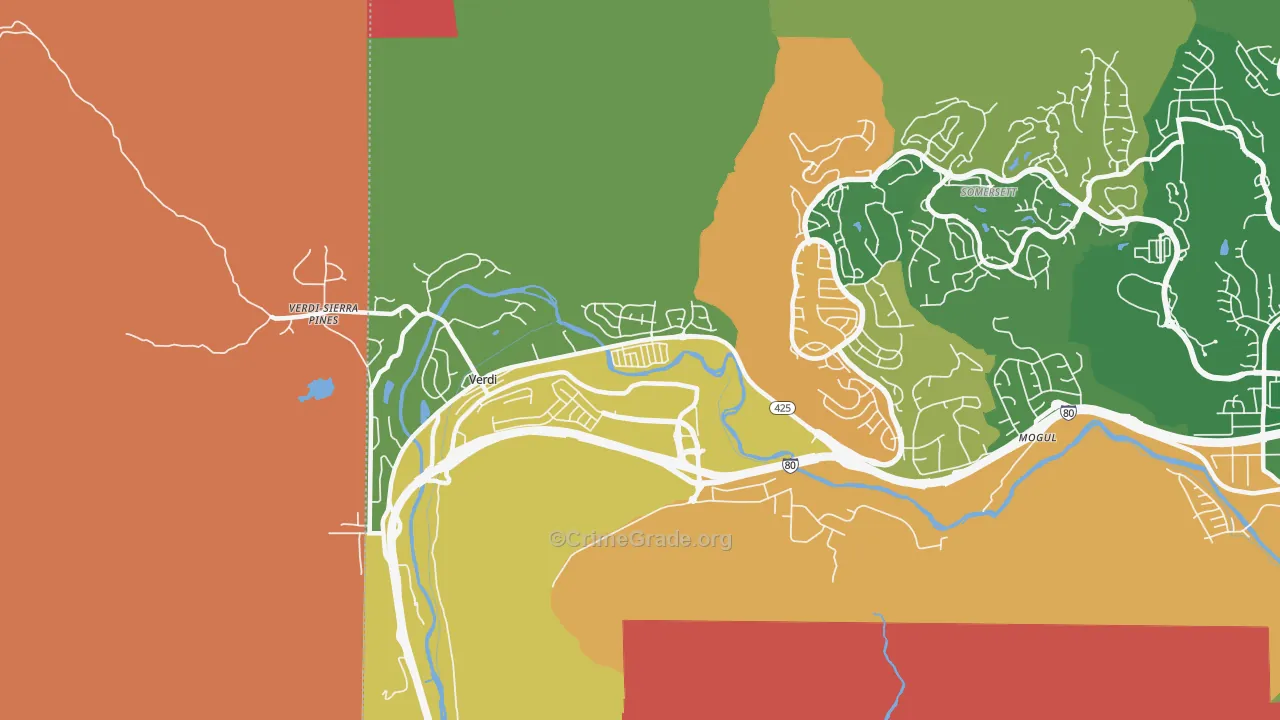 Verdi, NV Map of Drug-Related Crime Rates