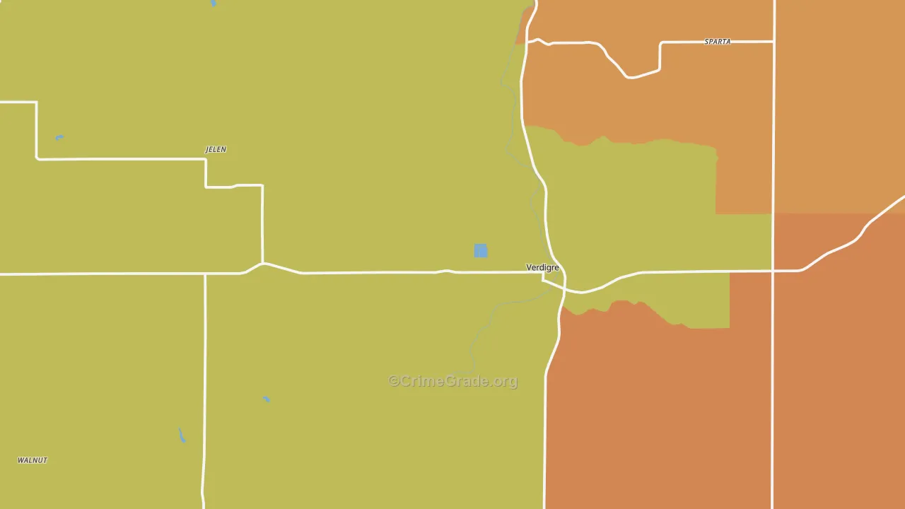 Verdigre, NE Map of Drug-Related Crime Rates