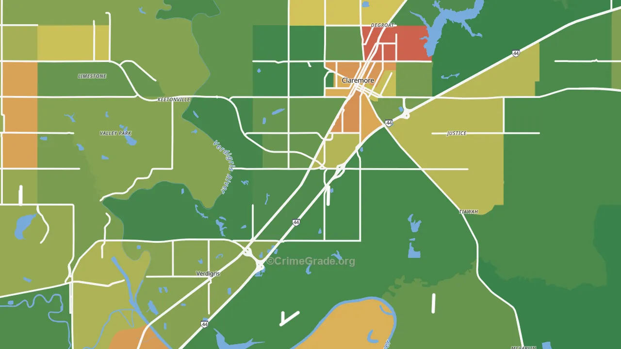 Verdigris, OK Map of Drug-Related Crime Rates