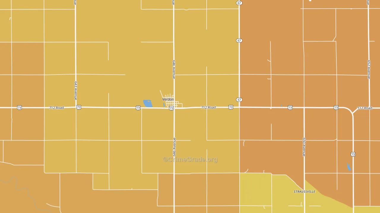 Verdon, NE Map of Drug-Related Crime Rates