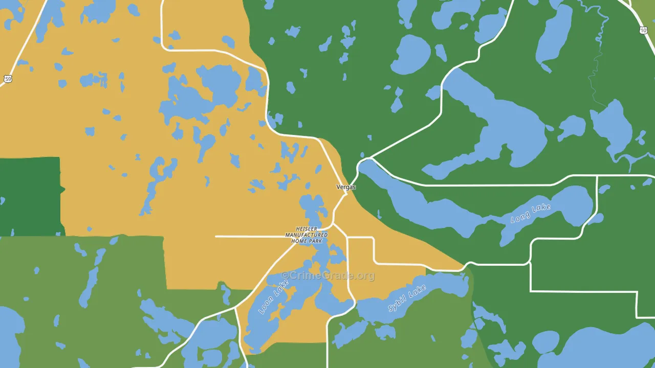 Vergas, MN Map of Drug-Related Crime Rates