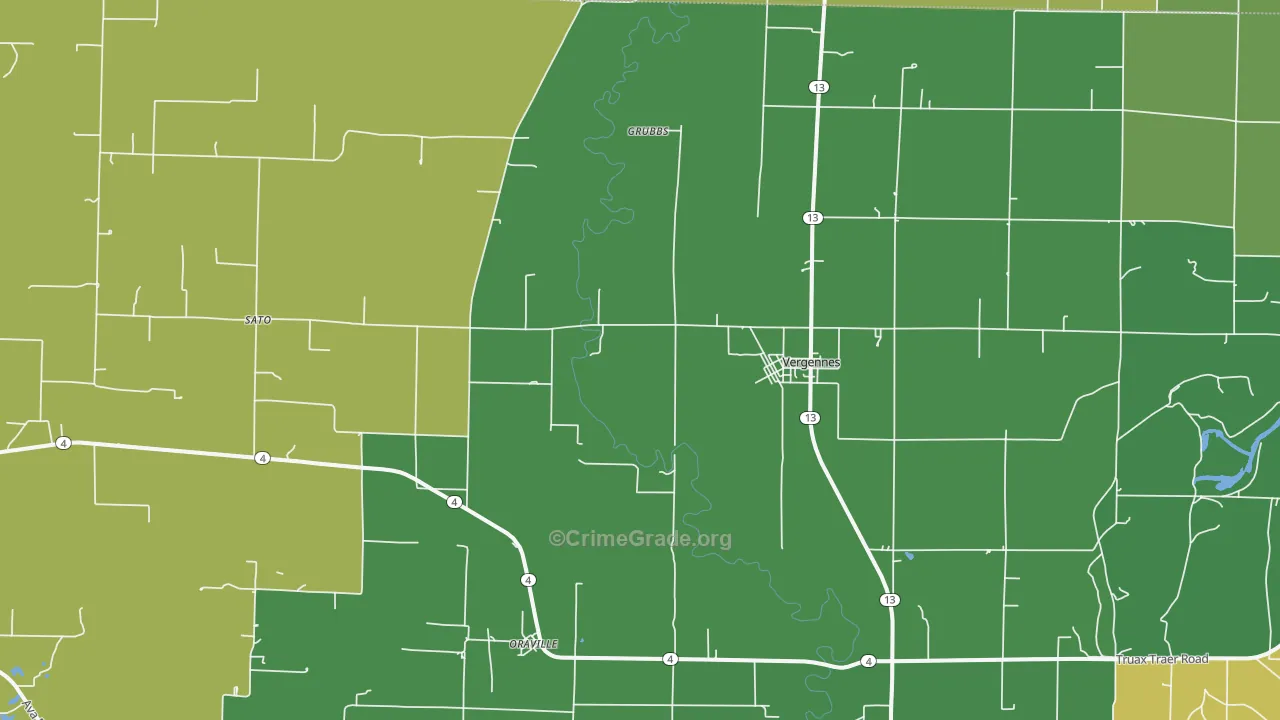 Vergennes, IL Map of Drug-Related Crime Rates