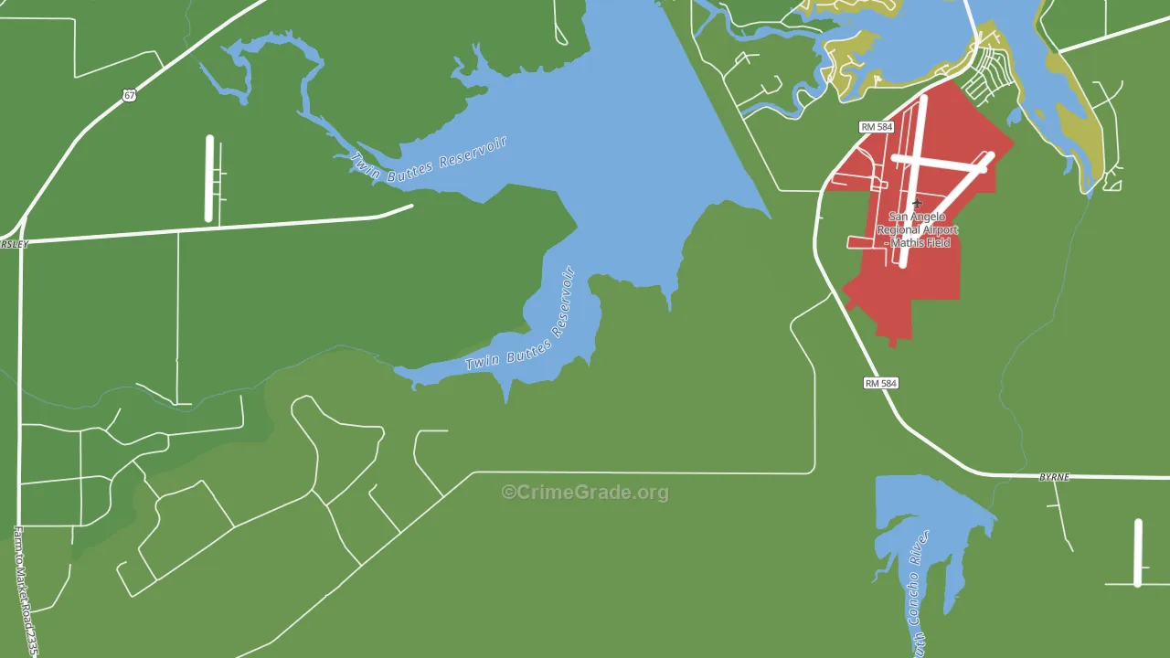 Veribest, TX Map of Drug-Related Crime Rates