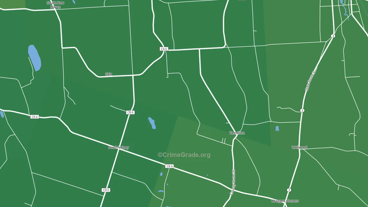 Vermilion, NY Map of Drug-Related Crime Rates