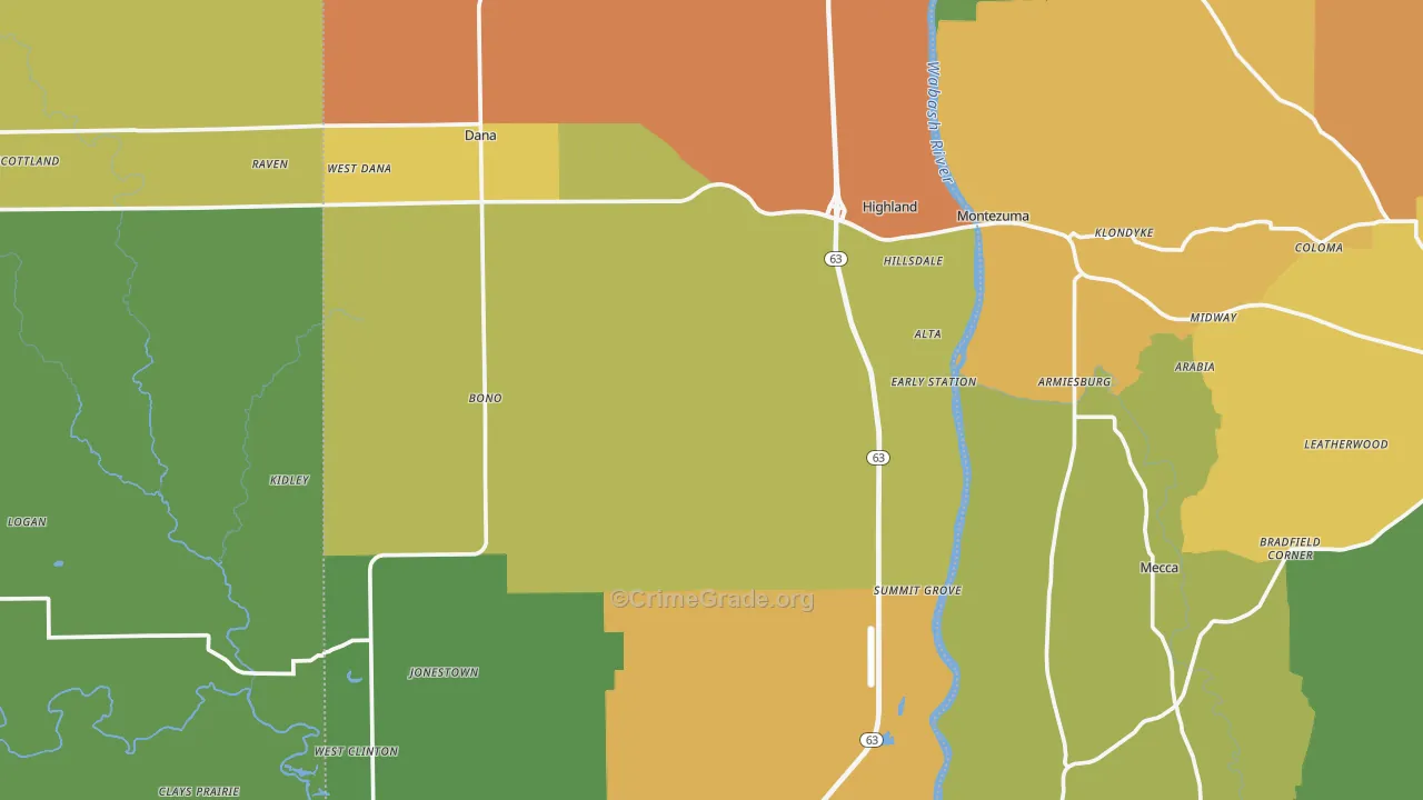Vermillion County, IN Map of Drug-Related Crime Rates
