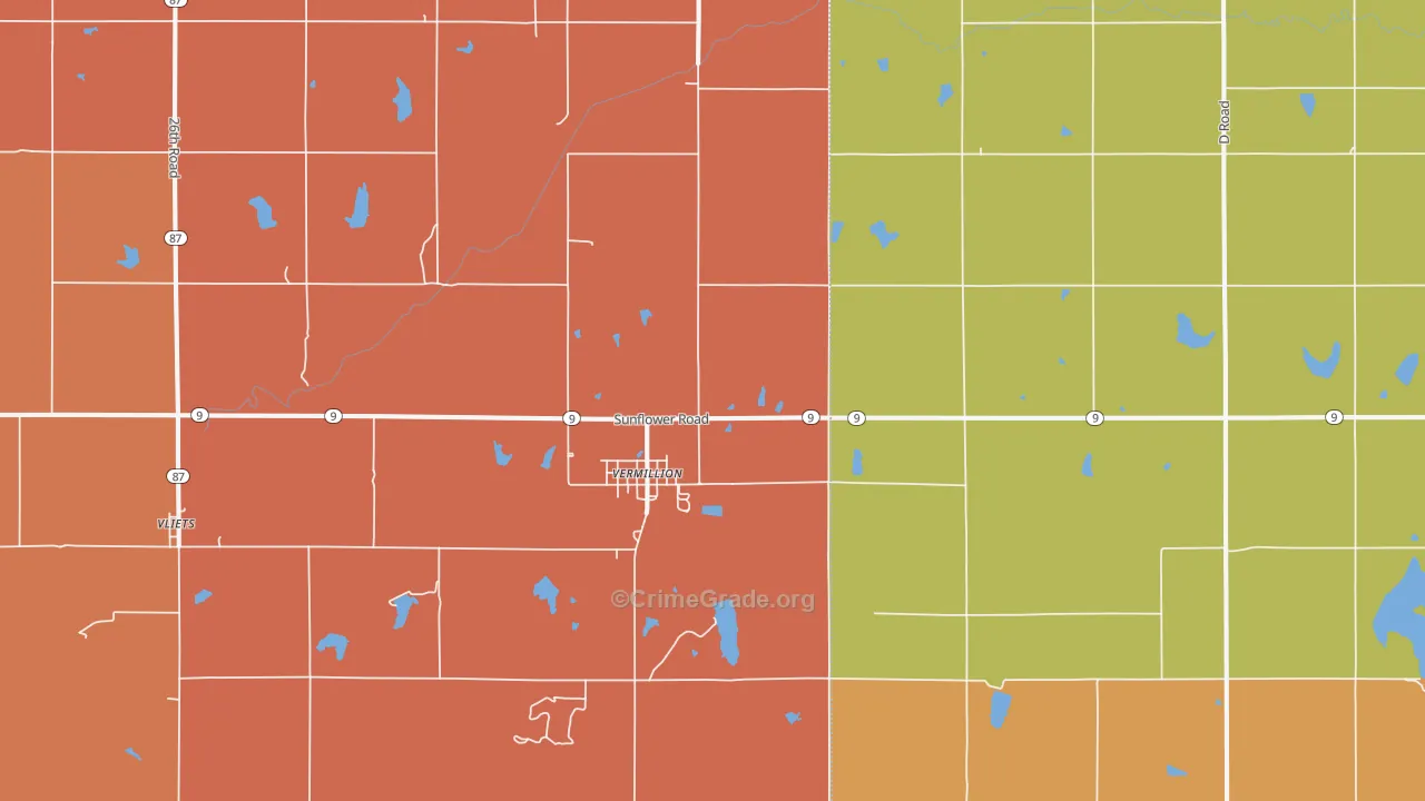 Vermillion, KS Map of Drug-Related Crime Rates
