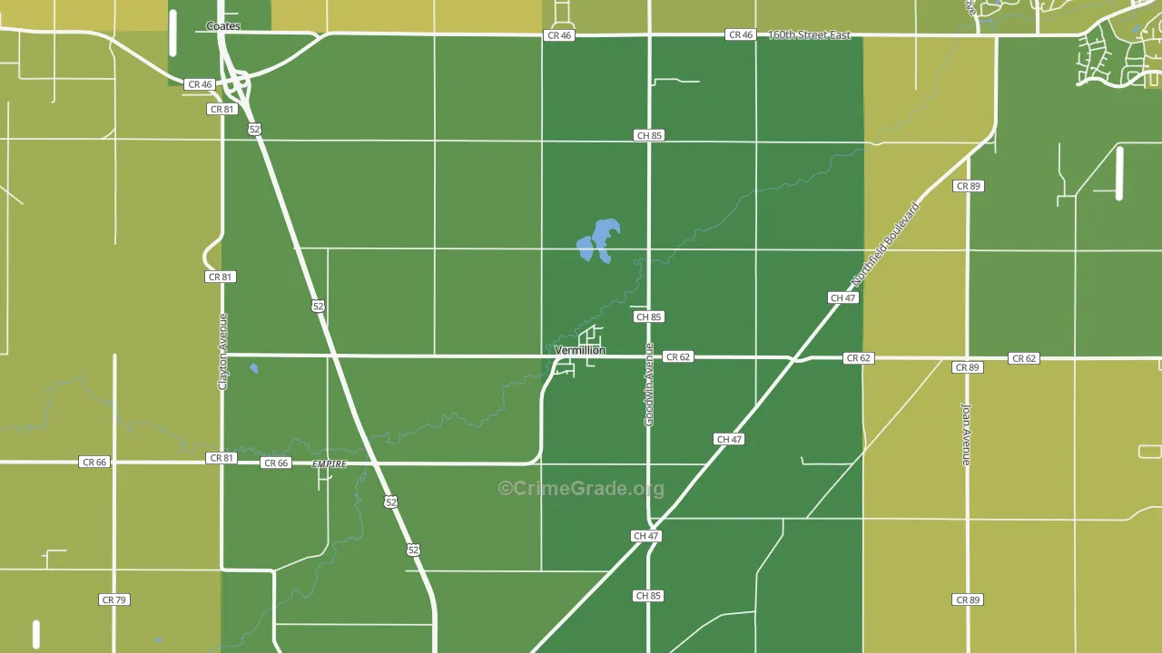 Vermillion, MN Map of Drug-Related Crime Rates