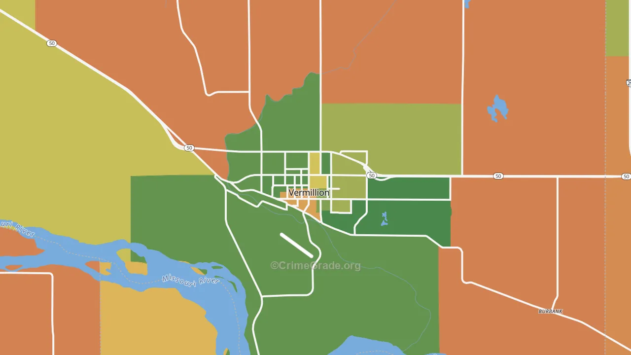 Vermillion, SD Map of Drug-Related Crime Rates