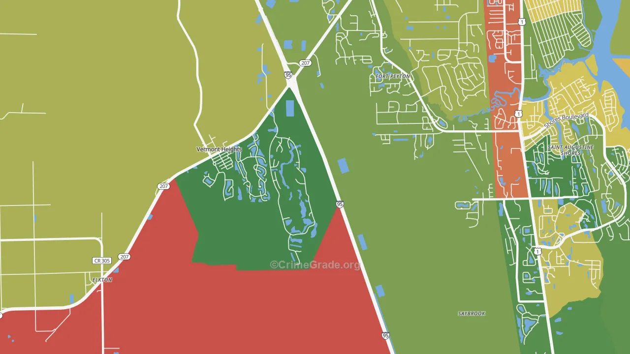 Vermont Heights, FL Map of Drug-Related Crime Rates