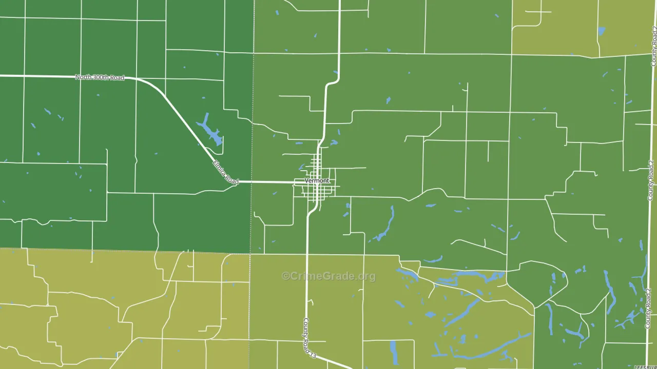 Vermont, IL Map of Drug-Related Crime Rates